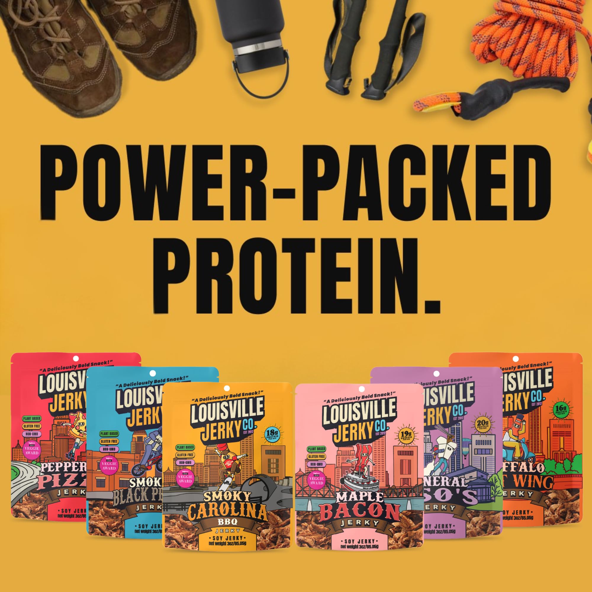 Louisville Vegan Jerky Co. – Plant-Based Jerky | Gluten-Free, Non-GMO | 3 oz