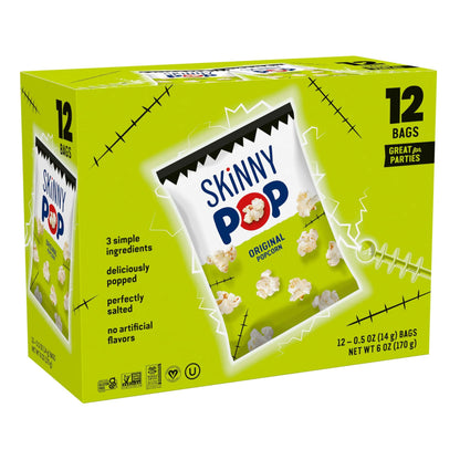 SkinnyPop Family Favorite Variety Pack – Delicious popcorn with 12 bags, perfect for parties and snacking.