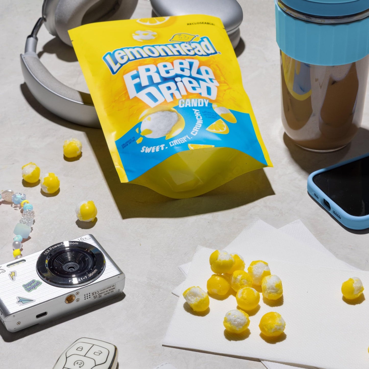 Lemonhead Freeze Dried Candy - Viral TikTok Trending, Lemon Flavored, Recloseable Bag (4.0 oz)