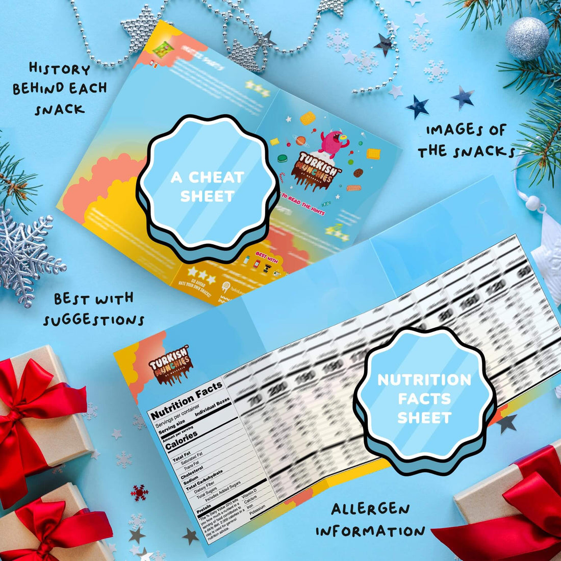 Turkish International Snack Box Midi International Snack Box | Premium Exotic Foreign Snacks | Unique Snack Food Gifts Included | Light Blue Space Theme | Candies from Around the World | 12 Full-Size + 1 Bonus Snacks - Collins Global Snack Store