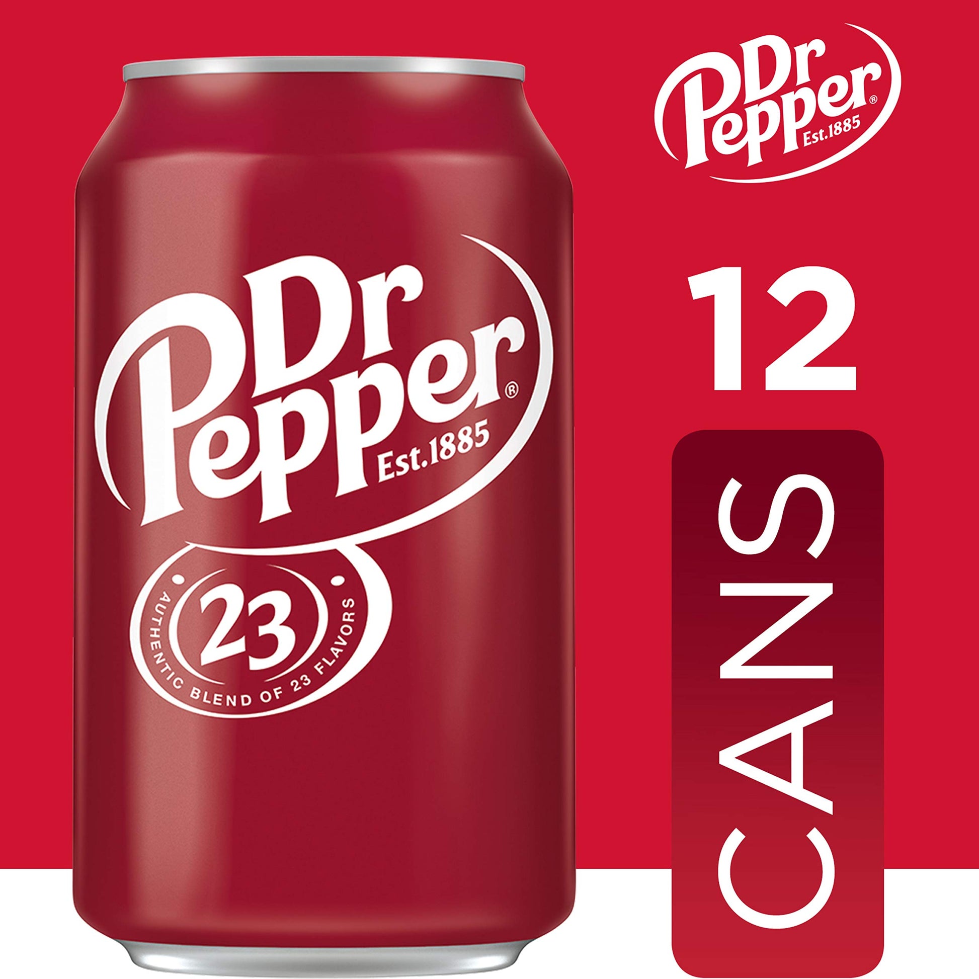 Dr Pepper Soda, 12 fl oz cans, 12 pack - Collins Global Snack Store
