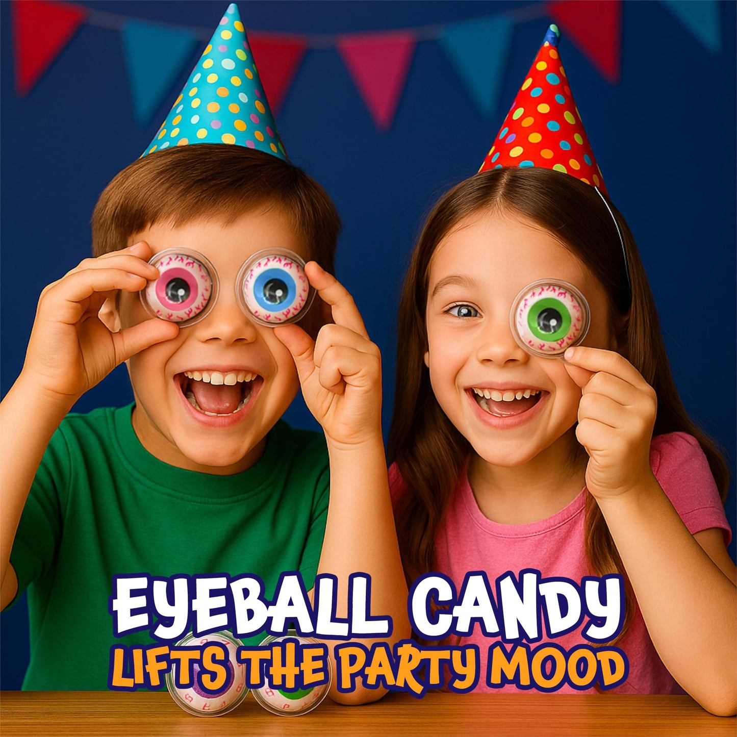 Funtasty Eyeballs Gummy Candy - 19 Oz Jar (30 Count) - Strawberry Jelly Filled Spooky Eyes Gummies