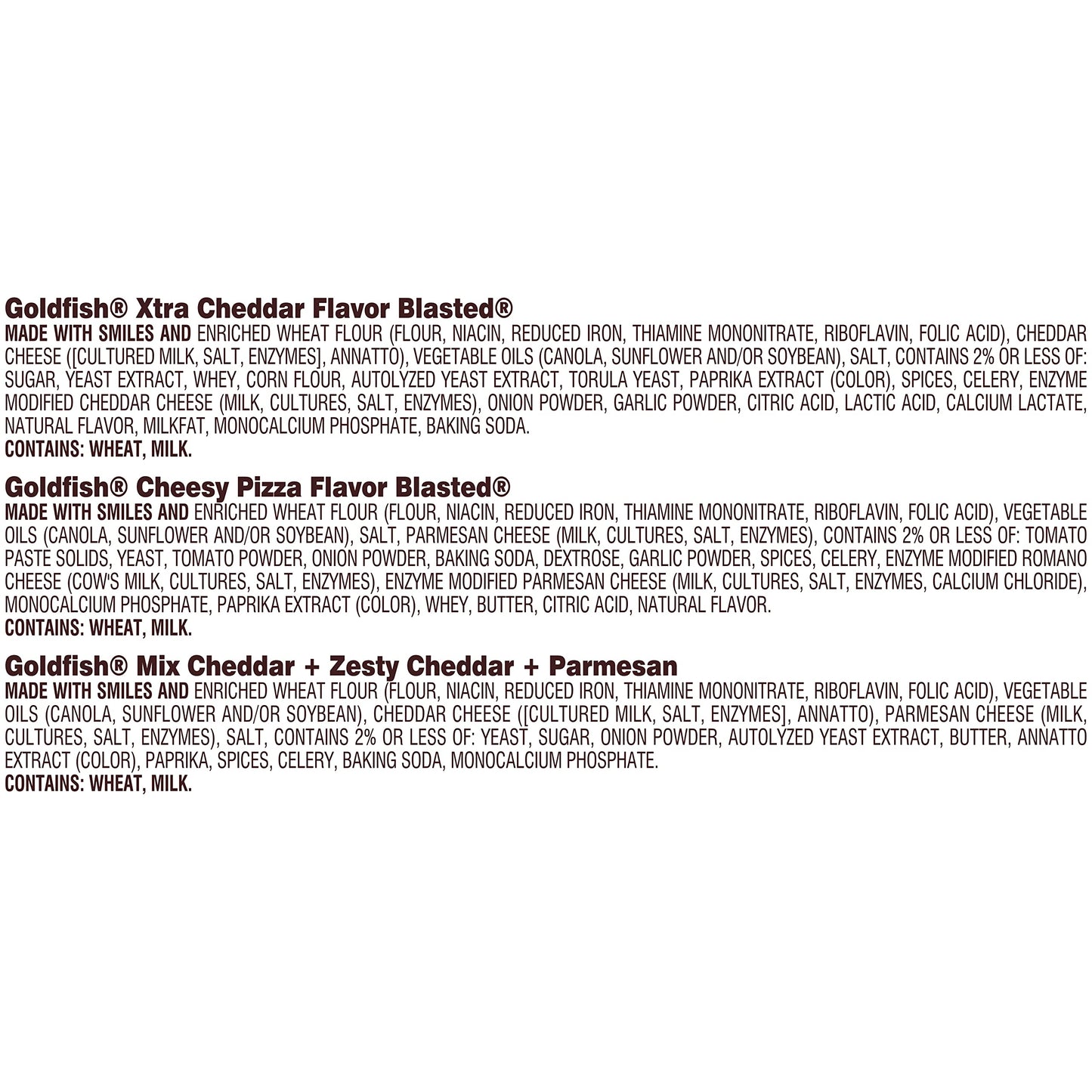 Goldfish Crackers Big Smiles Variety Pack with Cheddar, Colors, and Pretzels, Snack Packs, 30 Ct - Collins Global Snack Store