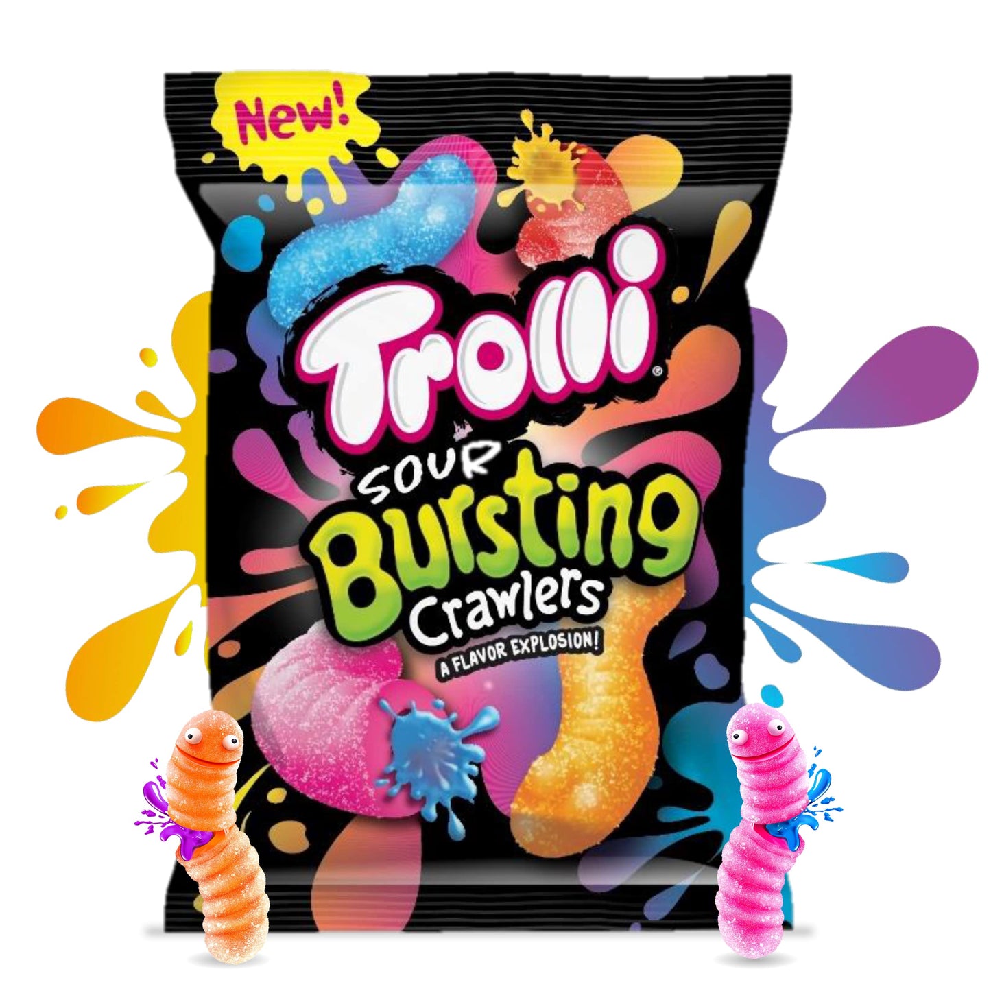 Viral Trending Trolli Sour Bursting Crawlers Gummy Candy - 4.25 oz