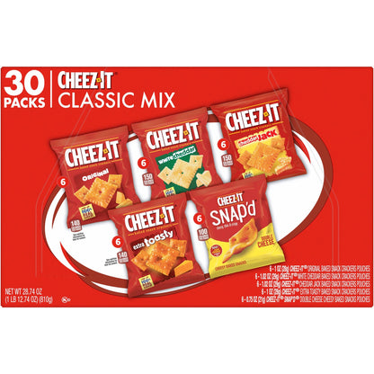 Cheez-It Cheese Crackers, Baked Snack Crackers, Lunch Snacks, Variety Pack, 12.1oz Box (12 Packs) - Collins Global Snack Store