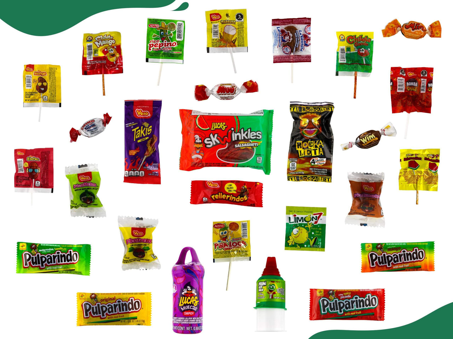 Mix Dulces Mexicanos surtidos candy, Such as Sweet, Sour and Chili with Tangy taste of our Variety Pack – Authentic Assortment Mexican candy (50 Count), by LookOn. - Collins Global Snack Store