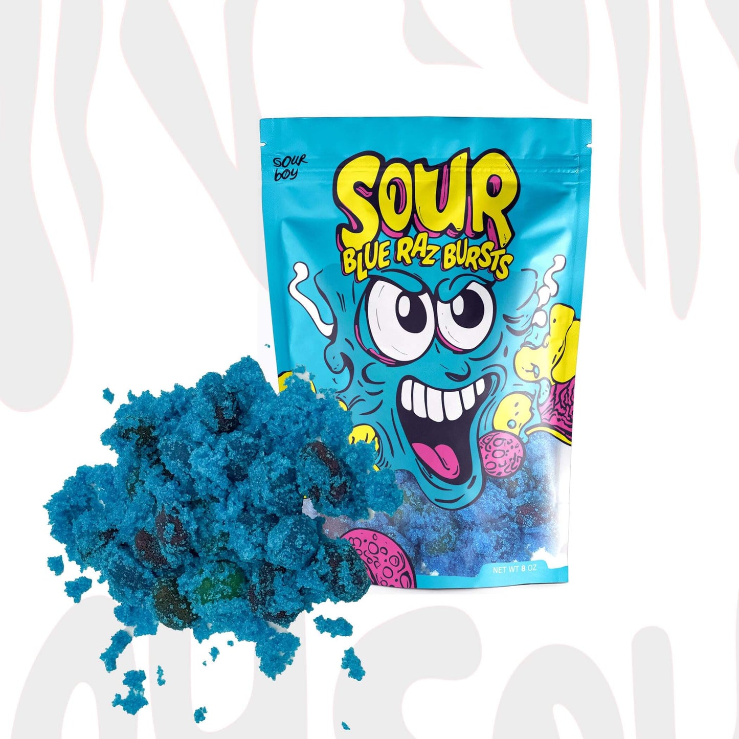 Sourboy Blue Raspberry Gushers – Sour Candy Coated, TikTok Viral Snack – Extreme Sour Blue Raz Flavor – 3.5 oz Resealable Bag – Sour Candy for Teens, Kids & Candy Lovers - Collins Global Snack Store