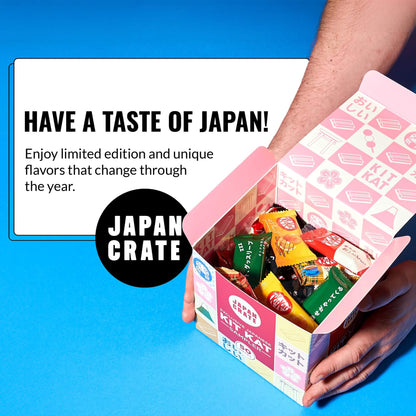 Viral Japanese KitKat Variety Pack in a colorful box, showcasing unique KitKat flavors exclusive to Japan.