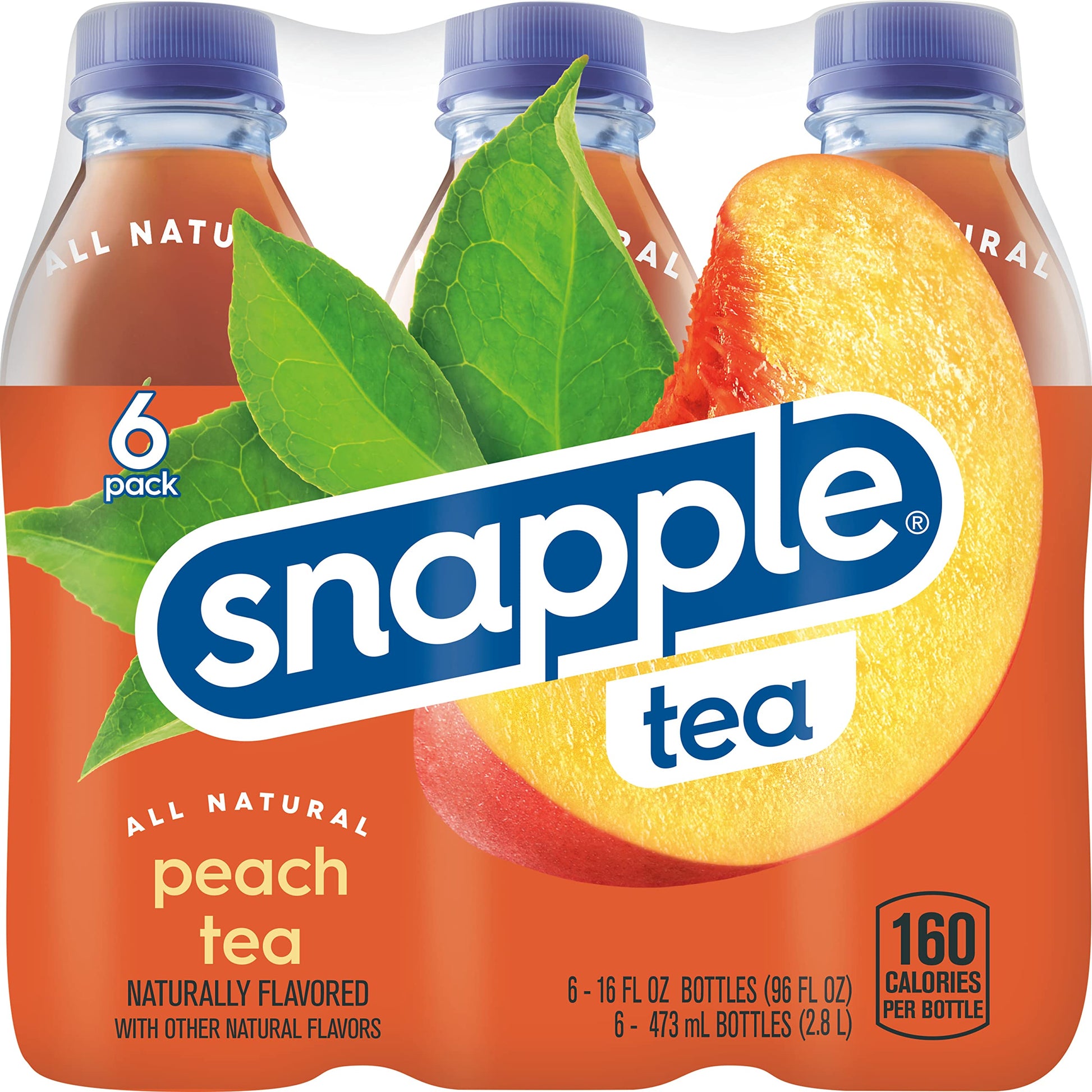 Snapple Zero Sugar Peach Tea, 16 fl oz recycled plastic bottle (Pack of 12) - Collins Global Snack Store