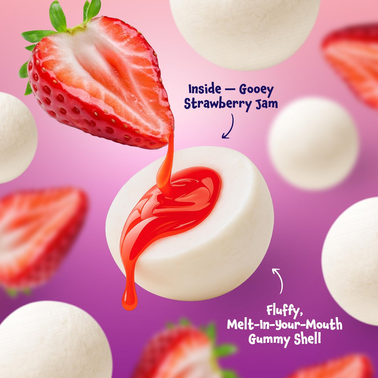 Funtasty Eyeballs Gummy Candy - 19 Oz Jar (30 Count) - Strawberry Jelly Filled Spooky Eyes Gummies