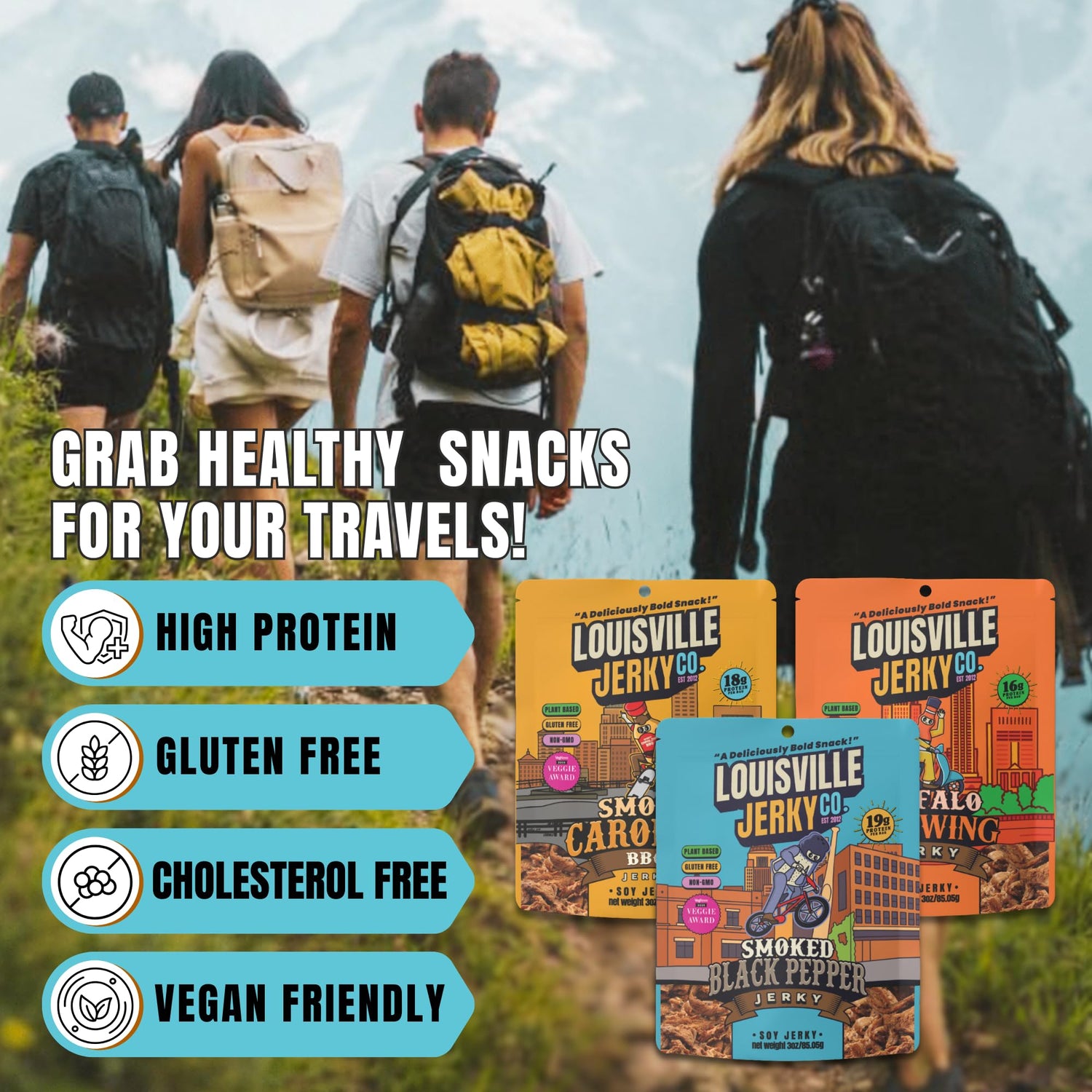 Louisville Vegan Jerky Co. – Plant-Based Jerky | Gluten-Free, Non-GMO | 3 oz