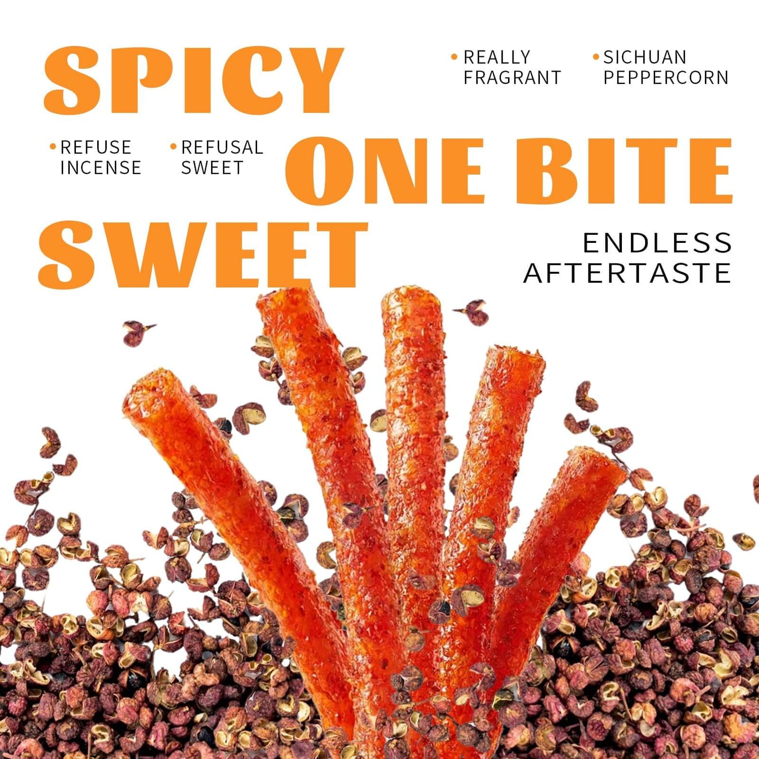 Chinese Spicy Latiao Gluten Strips with spicy red strips surrounded by Sichuan peppercorns. Viral TikTok Chinese Latiao