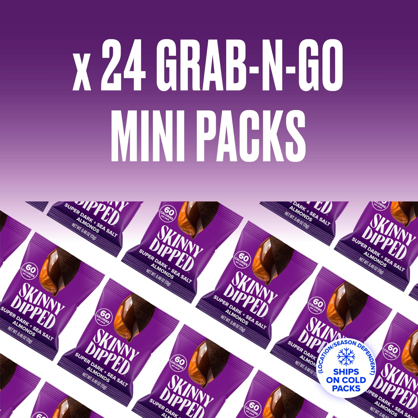 SkinnyDipped Snack Attack Minis Almond Variety Pack, Healthy Snack, Plant Protein, Gluten Free, 0.46 oz Mini Bags, Pack of 25 - Collins Global Snack Store