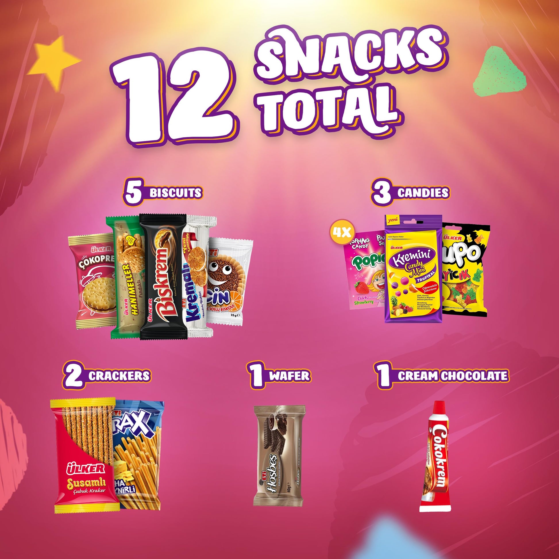 Eastanbul International Snack Box, Premium 12 Full-Size Foreign Snack Box, From Around The World International, Sweet, Savory, Chewy, Crunchy - Collins Global Snack Store