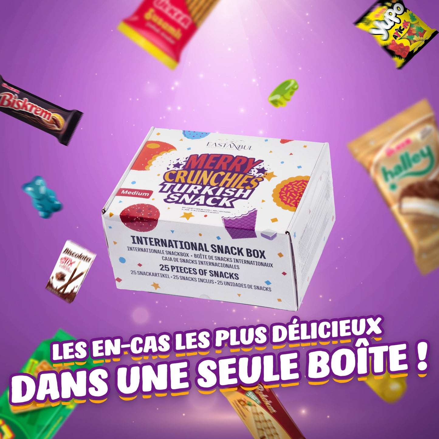 Eastanbul International Snack Box, Premium 12 Full-Size Foreign Snack Box, From Around The World International, Sweet, Savory, Chewy, Crunchy - Collins Global Snack Store