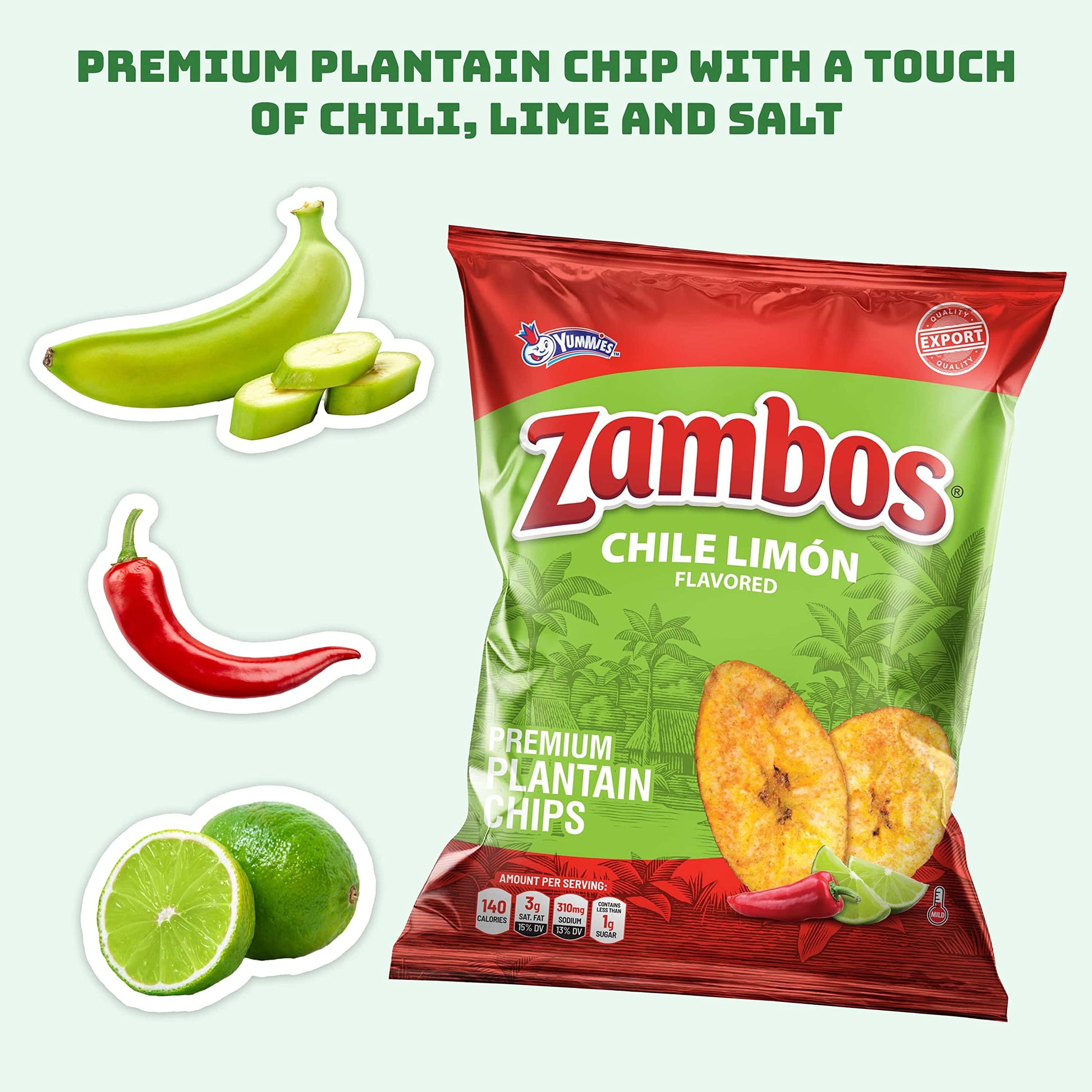 Zambos Plantain Chips Chile Limon (Pack of 1) - Collins Global Snack Store