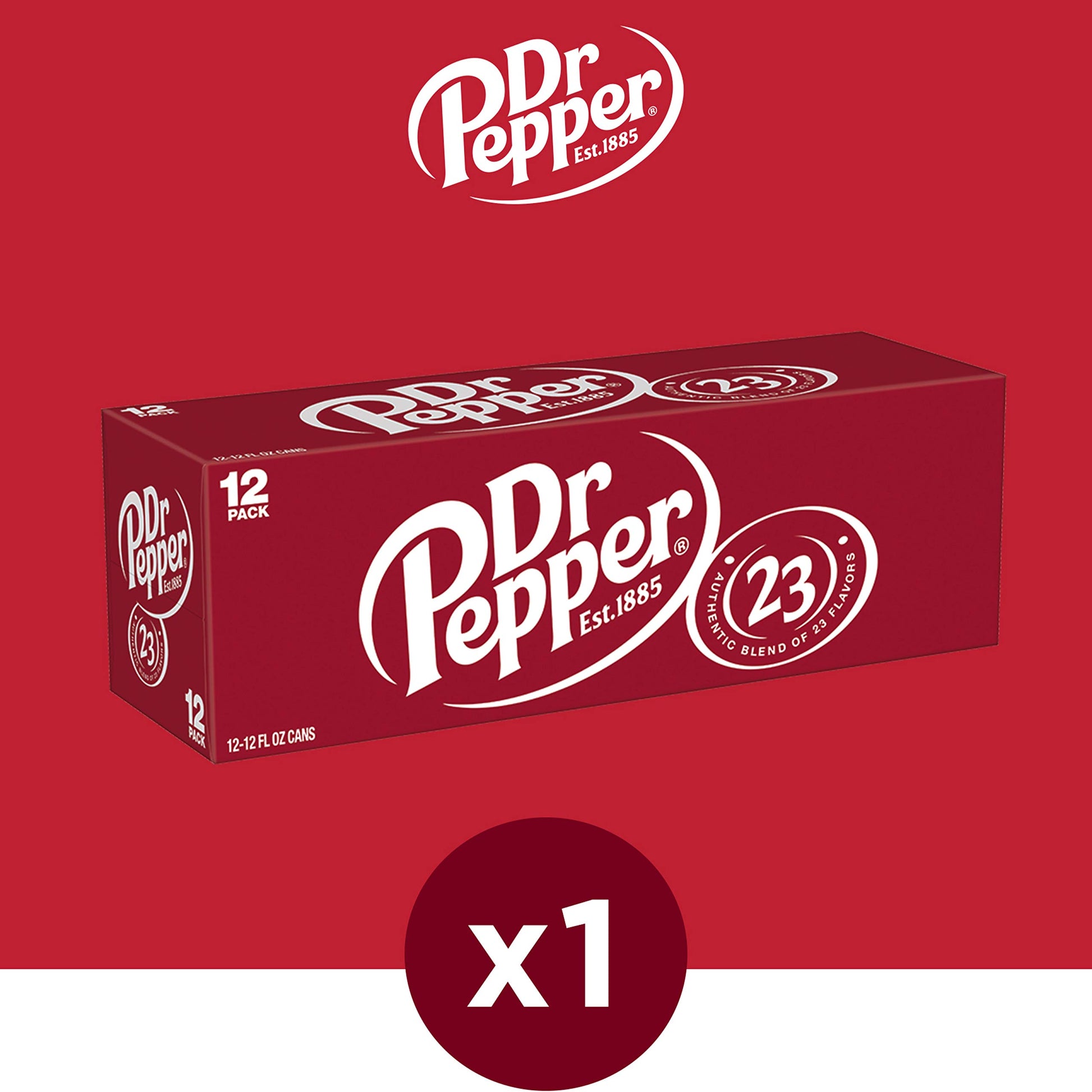 Dr Pepper Soda, 12 fl oz cans, 12 pack - Collins Global Snack Store