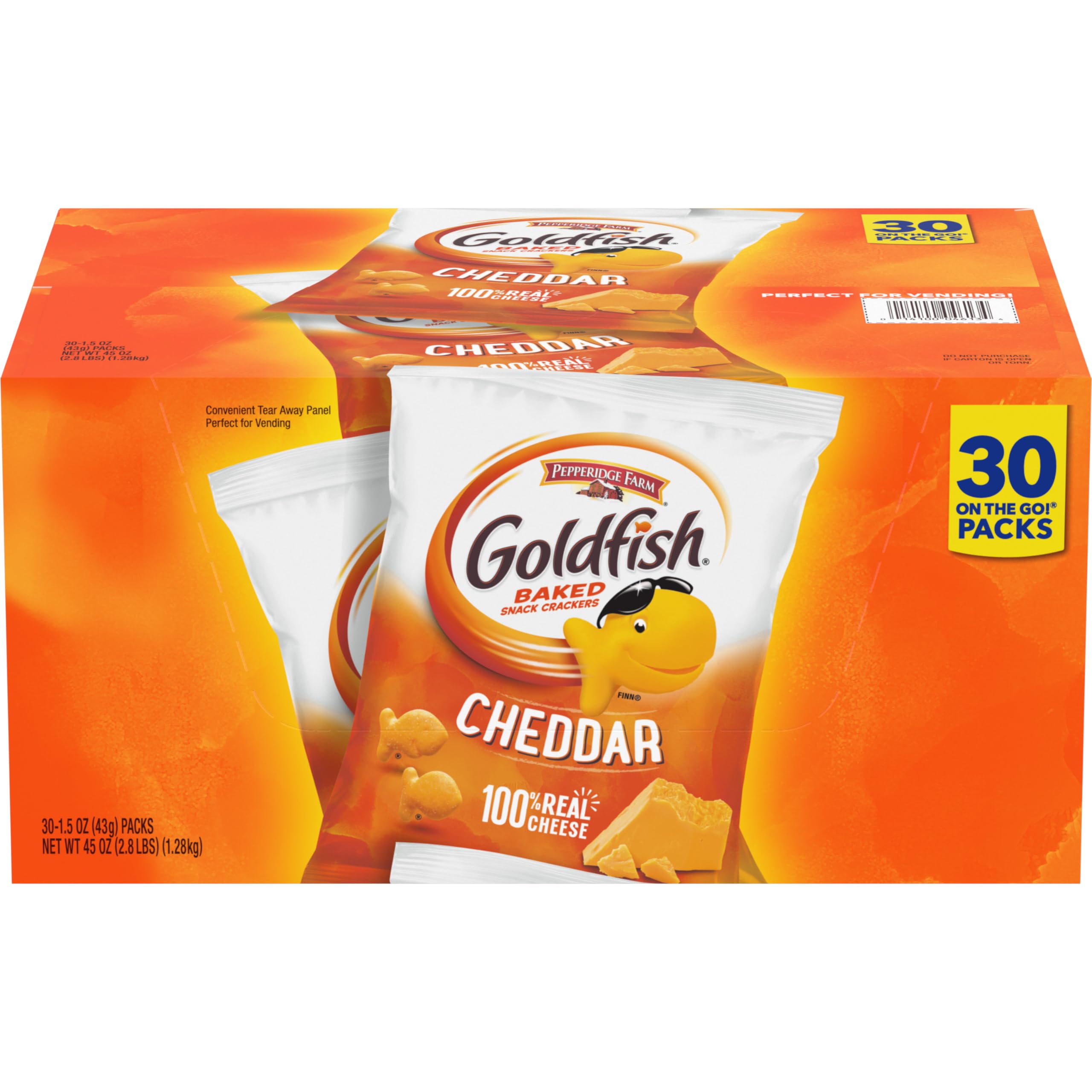 Goldfish Crackers Big Smiles Variety Pack | Cheddar, Colors &amp; Pretzels | 30 Snack Packs