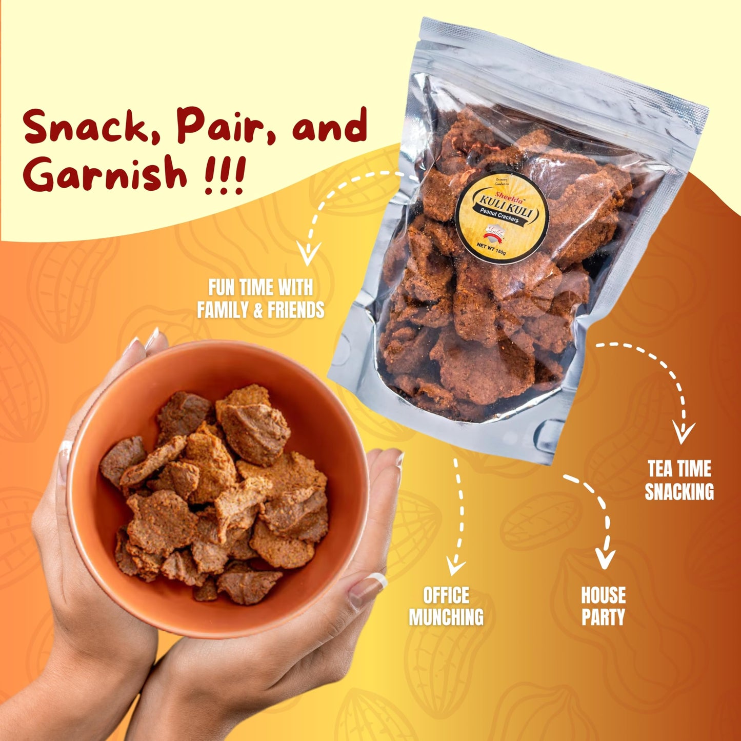 Sheelda Kulikuli Spicy Crunchy Nigerian Peanut Crackers – Authentic African Kulikuli Snack, High-Protein Peanut Chips, 5.2oz/150g - Collins Global Snack Store