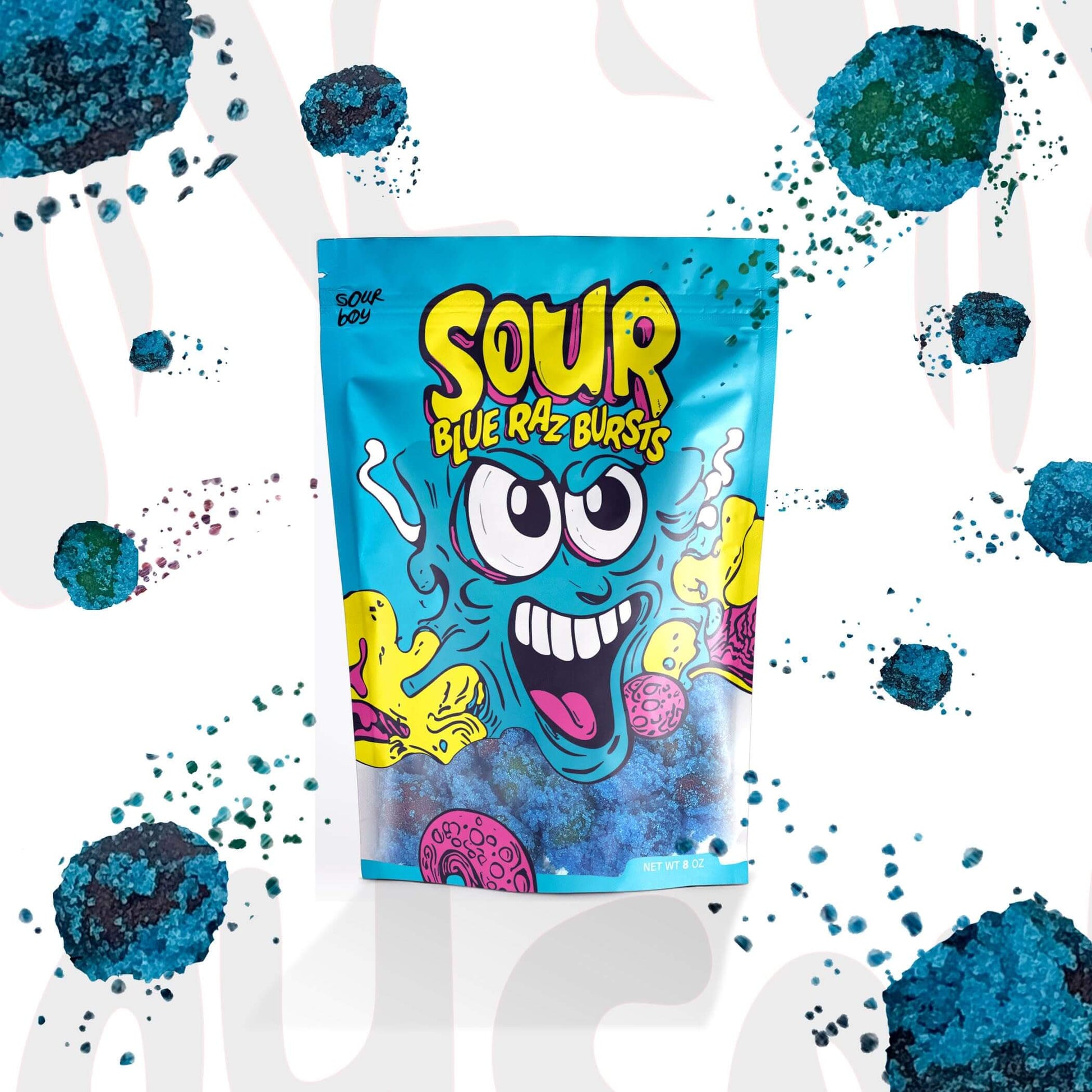 Sourboy Blue Raspberry Gushers – Sour Candy Coated, TikTok Viral Snack – Extreme Sour Blue Raz Flavor – 3.5 oz Resealable Bag – Sour Candy for Teens, Kids & Candy Lovers - Collins Global Snack Store