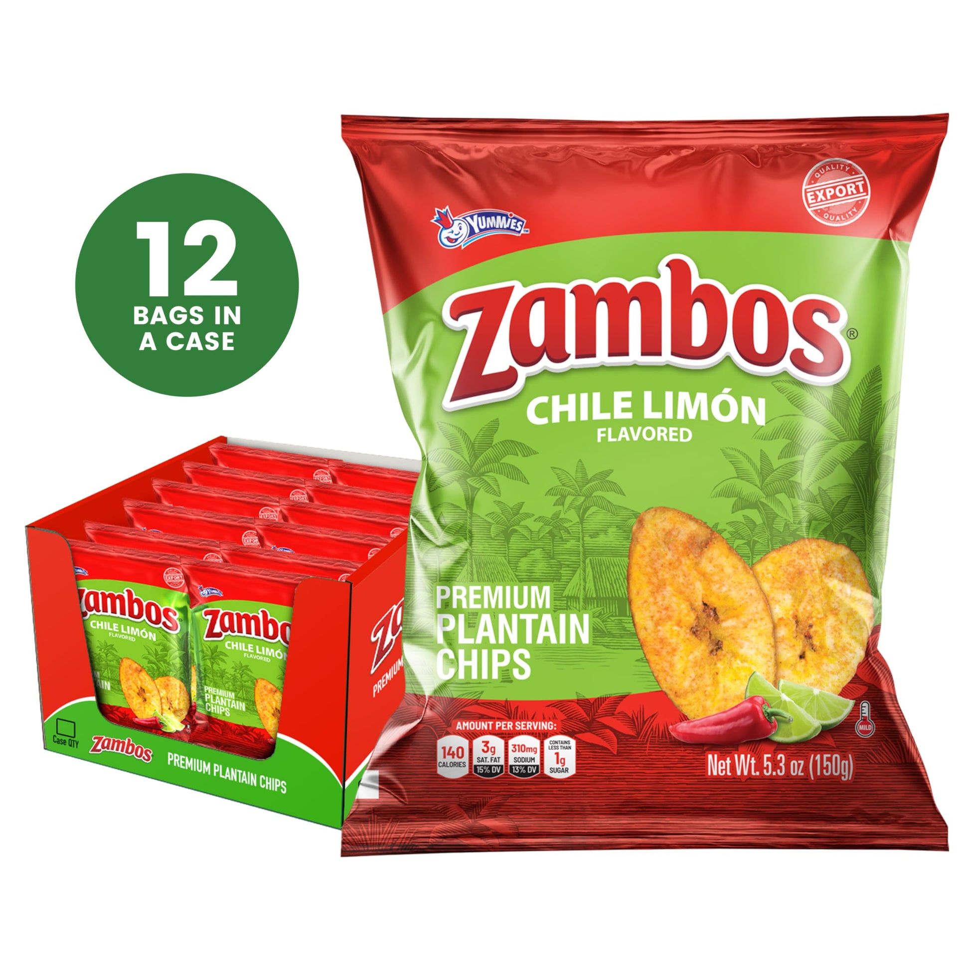 Zambos Plantain Chips Chile Limon (Pack of 1) - Collins Global Snack Store
