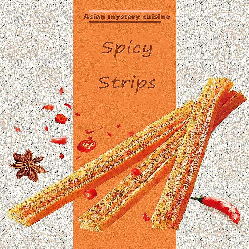 Chinese Spicy Latiao Gluten Strips - Authentic Vegan Snack 3-Pack