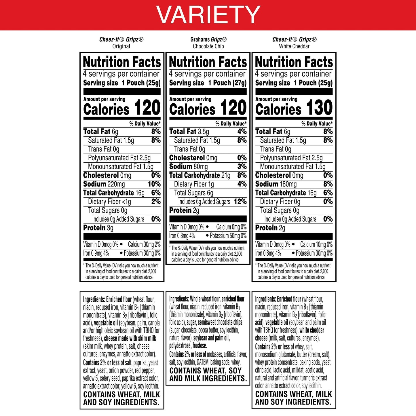 Cheez-It Cheese Crackers, Baked Snack Crackers, Lunch Snacks, Variety Pack, 12.1oz Box (12 Packs) - Collins Global Snack Store