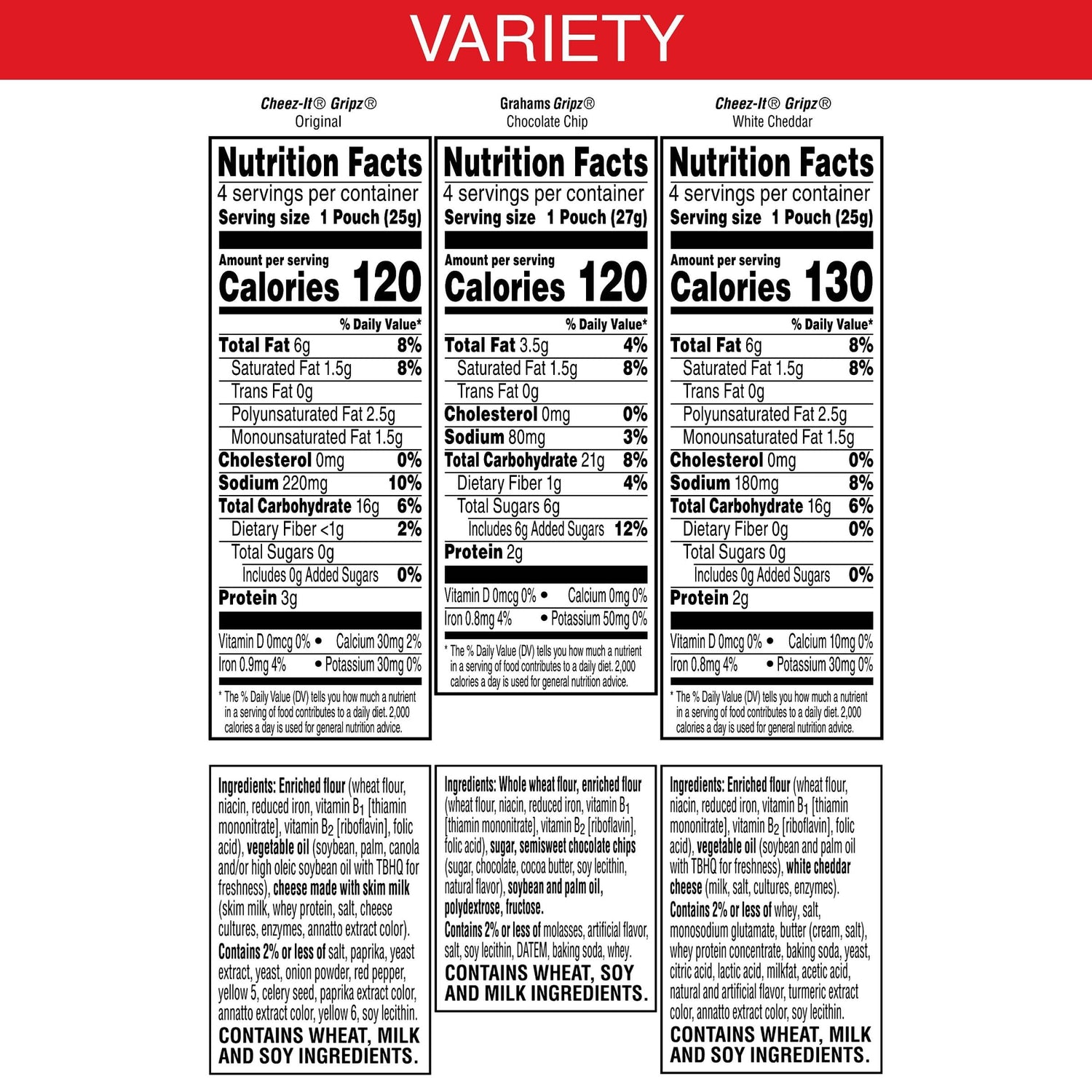 Cheez-It Cheese Crackers, Baked Snack Crackers, Lunch Snacks, Variety Pack, 12.1oz Box (12 Packs) - Collins Global Snack Store