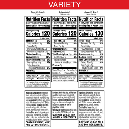 Cheez-It Cheese Crackers, Baked Snack Crackers, Lunch Snacks, Variety Pack, 12.1oz Box (12 Packs) - Collins Global Snack Store