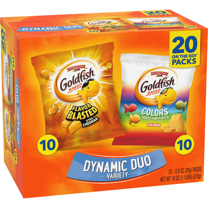 Goldfish Crackers Big Smiles Variety Pack | Cheddar, Colors &amp; Pretzels | 30 Snack Packs
