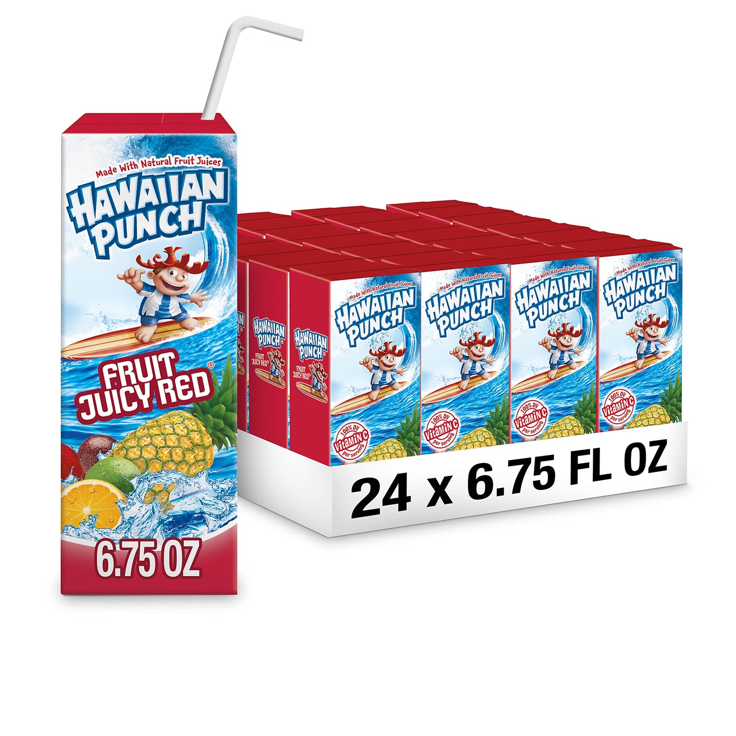 Hawaiian Punch Fruit Juicy Red Fruit Juice Drink, 10 Fl Oz Bottles, 24 Count (4 Packs Of 6), Ready-to-drink, On-the-go, Caffeine-free, Carbonation-free, Gluten-free, Excellent Source Of Vitamin C - Collins Global Snack Store