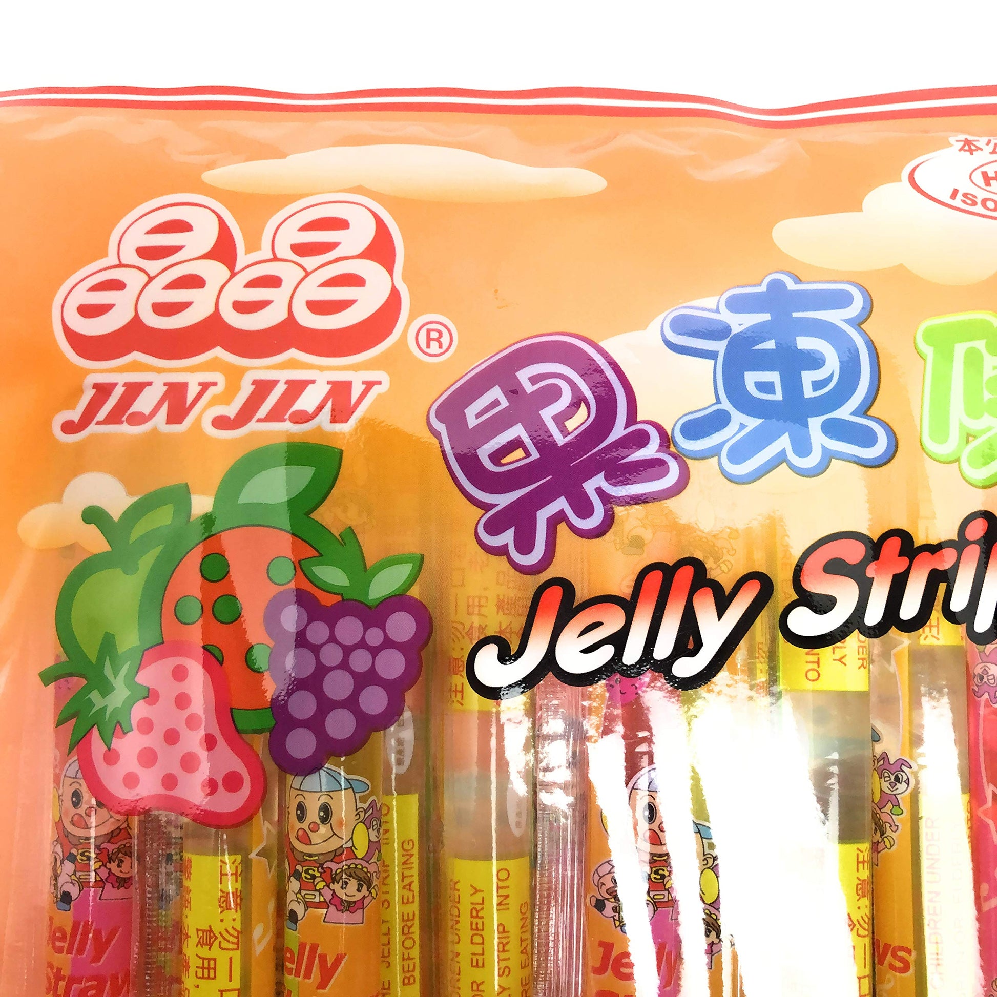 Jin Jin - Jelly Strip (Jelly Filled Straws in Assorted Flavors) - Net Wt. 14.1 Oz. - Collins Global Snack Store