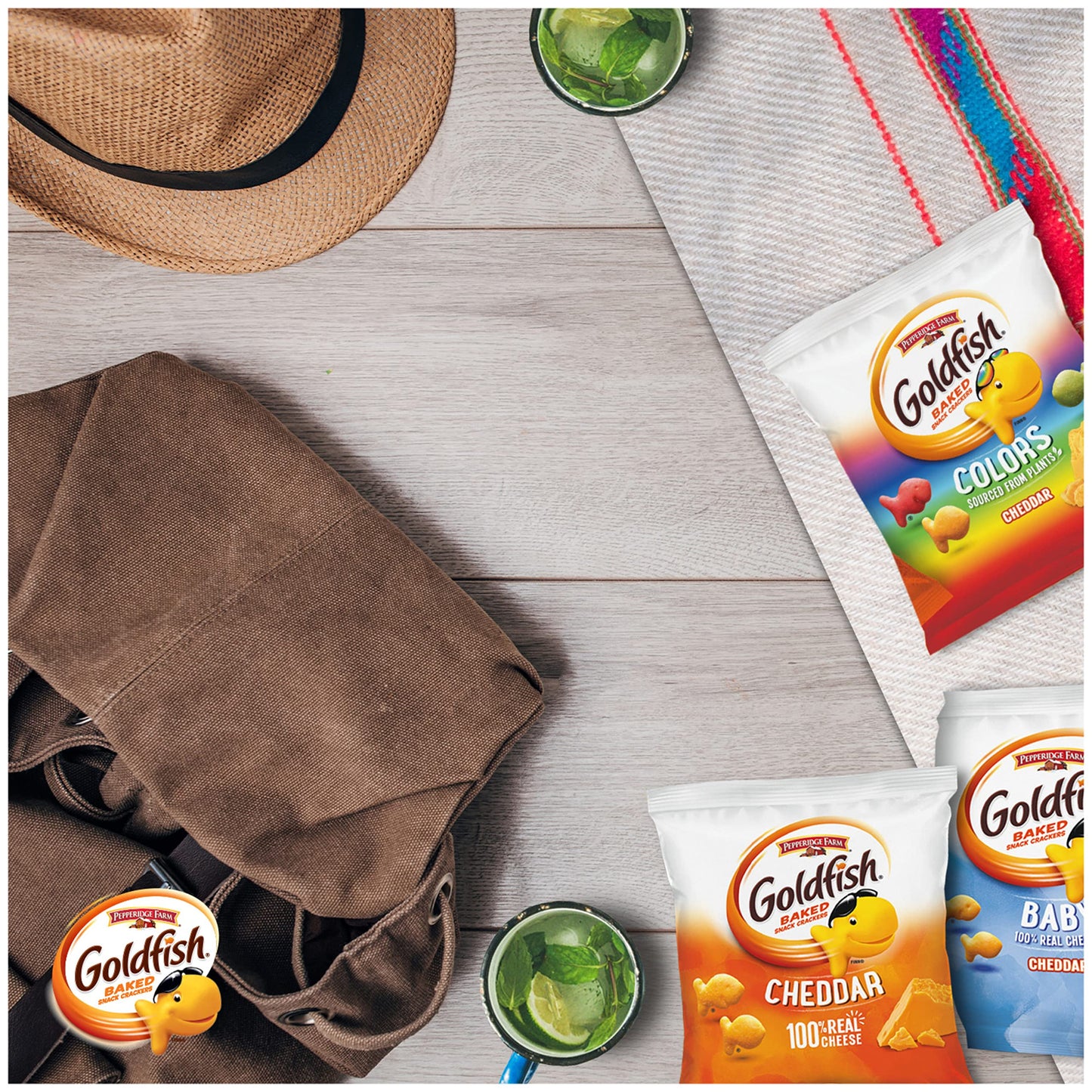 Goldfish Crackers Big Smiles Variety Pack with Cheddar, Colors, and Pretzels, Snack Packs, 30 Ct