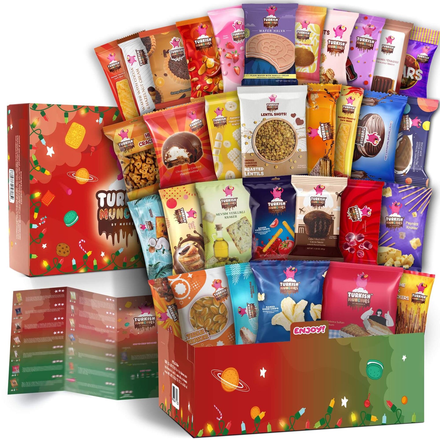 Maxi International Snack Box | Unique Snack Food Gifts Included | Celebration Theme | Candies from Around the World | 21 Full-Size + 1 Bonus Snacks - Collins Global Snack Store