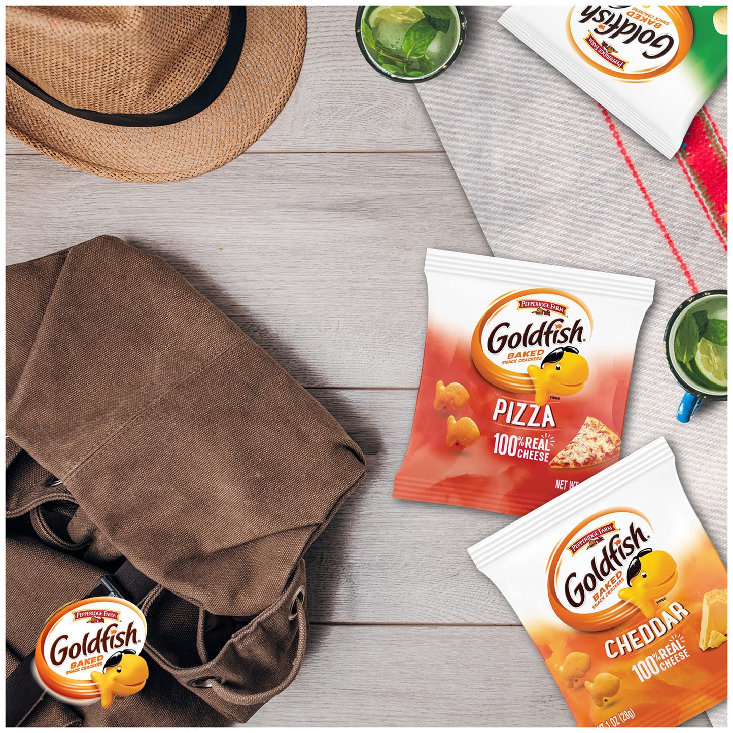 Goldfish Crackers Big Smiles Variety Pack with Cheddar, Colors, and Pretzels, Snack Packs, 30 Ct - Collins Global Snack Store