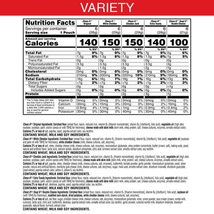 Cheez-It Cheese Crackers, Baked Snack Crackers, Lunch Snacks, Variety Pack, 12.1oz Box (12 Packs) - Collins Global Snack Store