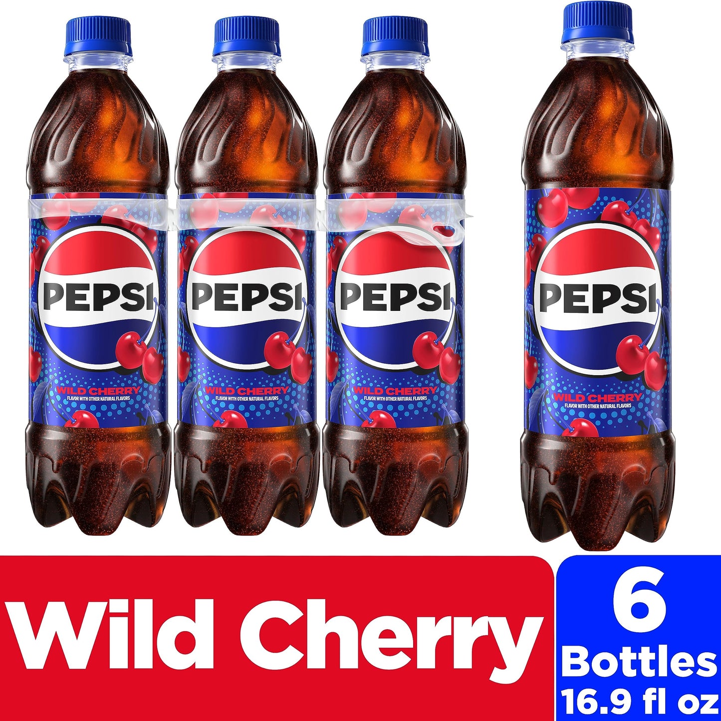 Pepsi Cola Soda Pop, 16.9 Fl Oz Bottles, 6 Pack - Collins Global Snack Store