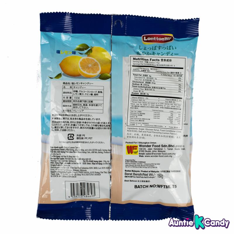 Wonderfood Salt and Lemon Hard Candy 5.30 oz From Malaysia
