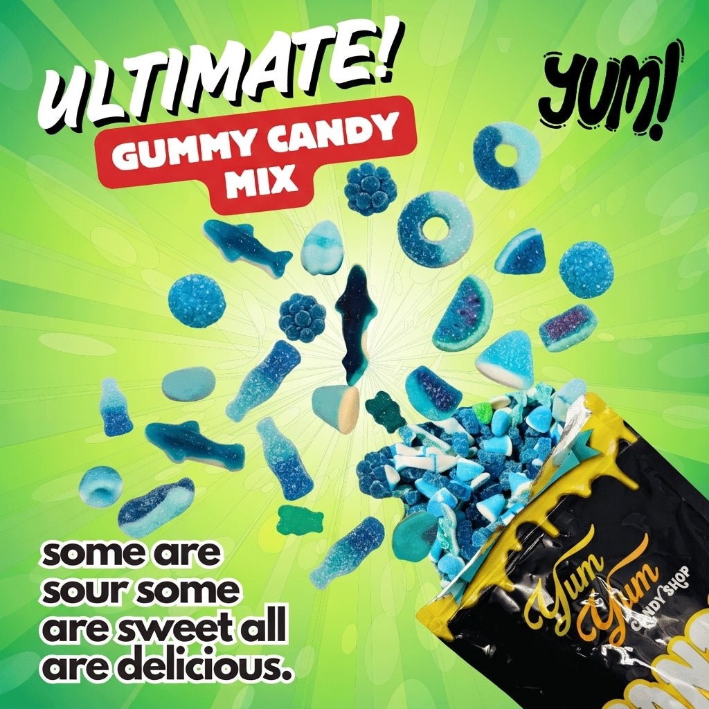 Blue Ultimate Gummy Candy Variety Mix – Pick &amp; Mix Gummies Blend | Yum Yum Candy Shop