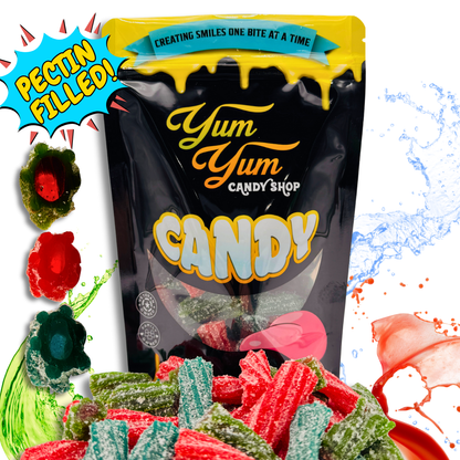 Fruit Filled Sour Licorice Twists – Watermelon, Strawberry &amp; Blue Raspberry | Yum Yum Candy Shop